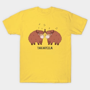 Yakapella Funny Singing Yak Design- Yaks Singing Acapella T-Shirt